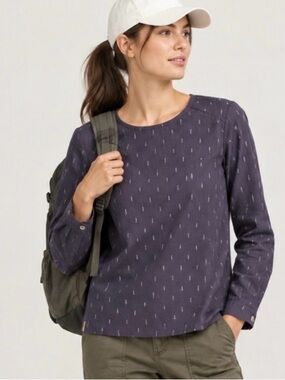 tentree Hemp Blend Balsam Top Purple Trees XS Granola Girl Gorpcore Sustainable